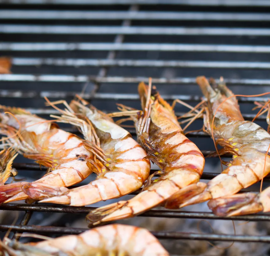 prawns on grill